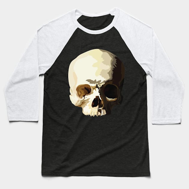 skull Baseball T-Shirt by Evan_Arking